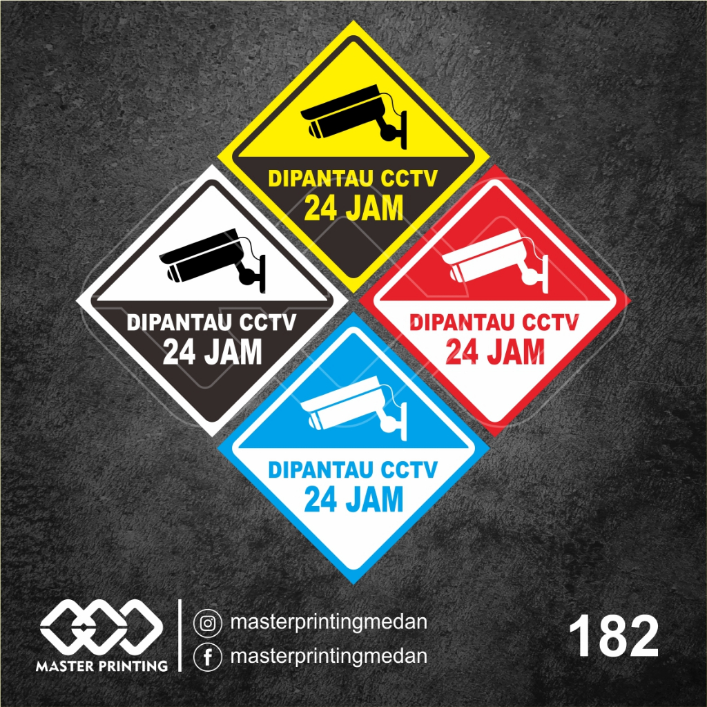 

182 - Stiker Dipantau CCTV 24 Jam, Sticker Vinyl, Premium, Tahan Air, Termurah, dan Bisa Custom