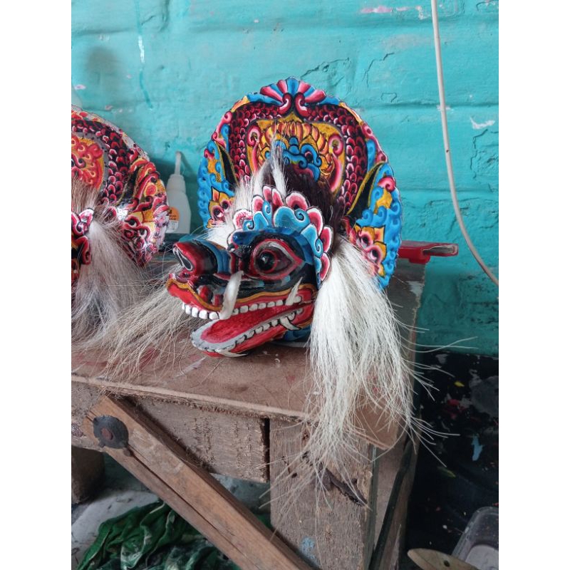 Replika/Miniatur Barongan Kediri UK 4,5cm bahan Kayu