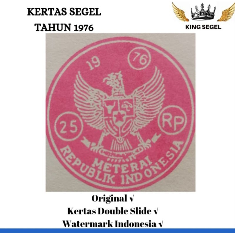 

Kertas Segel Tahun 1976 Double Asli
