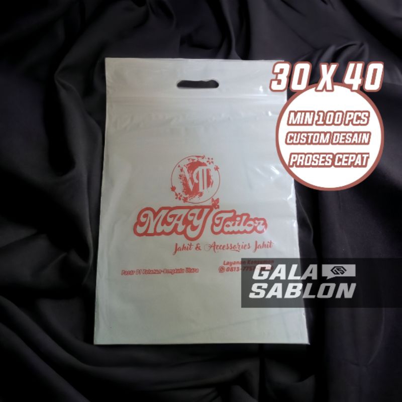 Sablon plastik KLIPPOND/TENGTENG/ZIPLOCK/ZIPPER MURAH GLOSSY 30X40