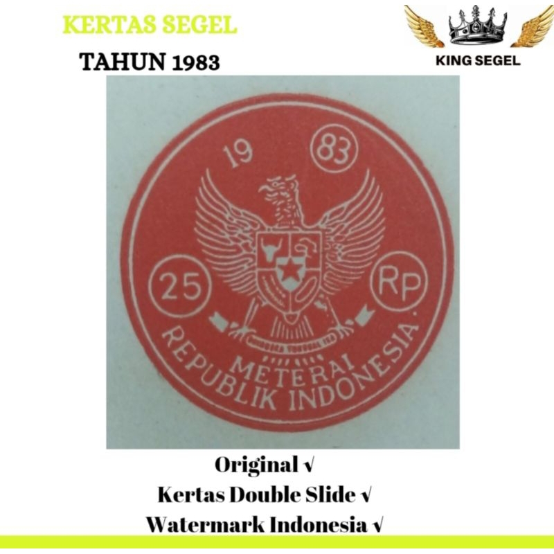 

Kertas Segel Tahun 1983 Double Asli