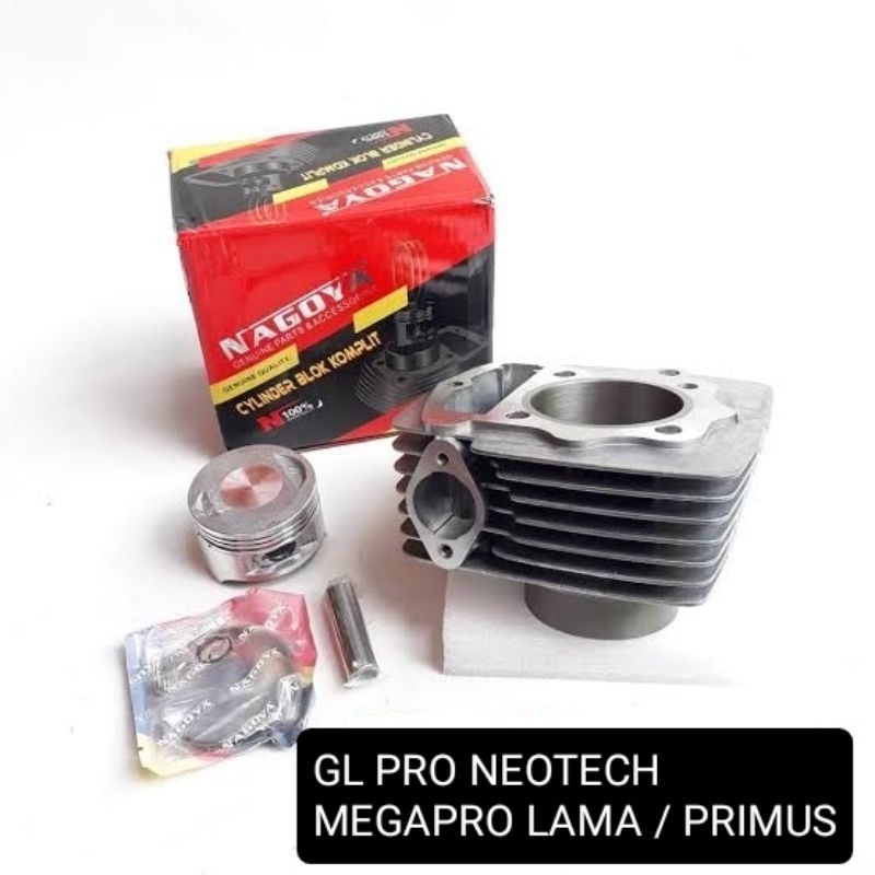 BLOK BORING KOMPLIT PISTON SEHER GL PRO NEOTECH / MEGAPRO LAMA / PRIMUS - ORIGINAL NAGOYA