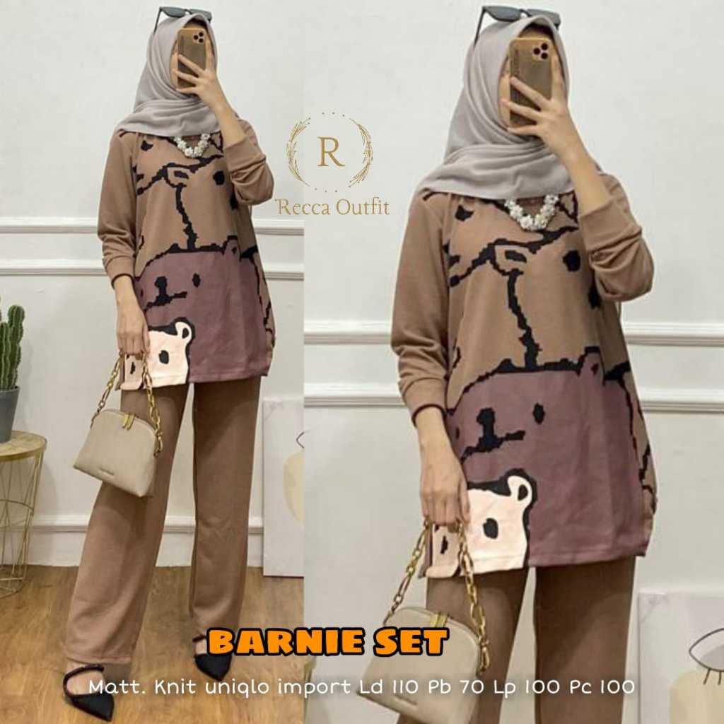 Barnie Set Recca Baju Setelan Oneset Wanita Terbaru Setcel Ld 110 Knit Uniqlo Import Premium