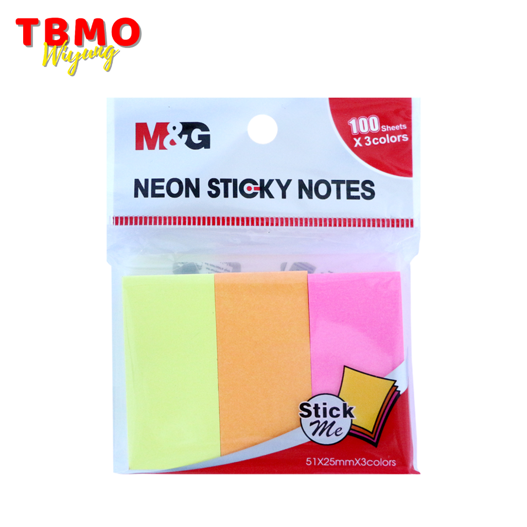 

TBMO M&G Neon 3 Color Sticky Notes 51x25mm YS-186