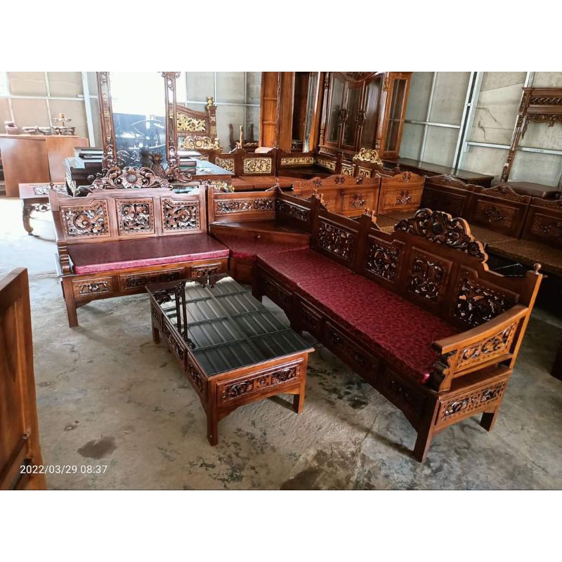 Kursi tamu jati,meja tamu jati ukir