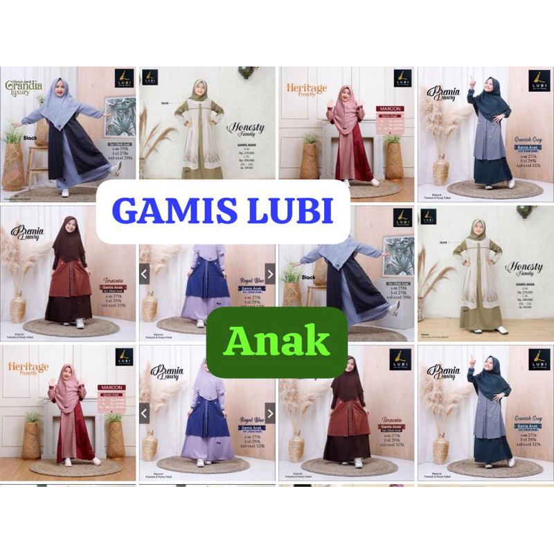 serba gamis anak lubi Fashion original lubi grosir lubi pusat lubi
