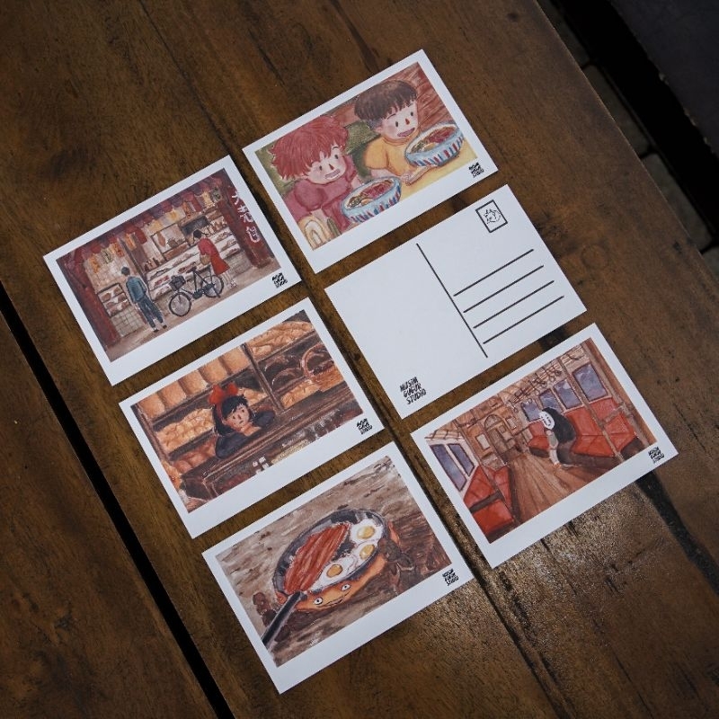 

[POSTCARDS / KARTU POS] Studio Ghibli Watercolor Fan Art