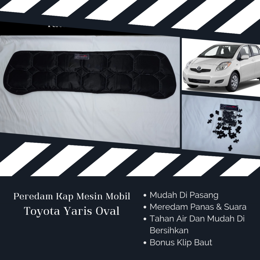 Toyota Yaris Oval Peredam Panas Kap Mesin Mobil