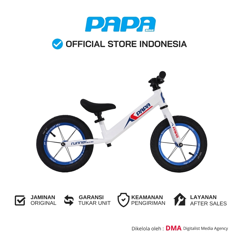 𝗢𝗥𝗜 PAPABIKE RUNNER PRO PLUS [ FULL BIKE ] - Sepeda Balance Bike / Pushbike