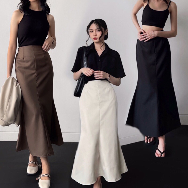 ROK SKIRT MERMAID BASIC | ROK PANJANG WANITA MODEL DUYUNG BASIC | ROK SKIRT WANITA KOREA STYLE PANJA
