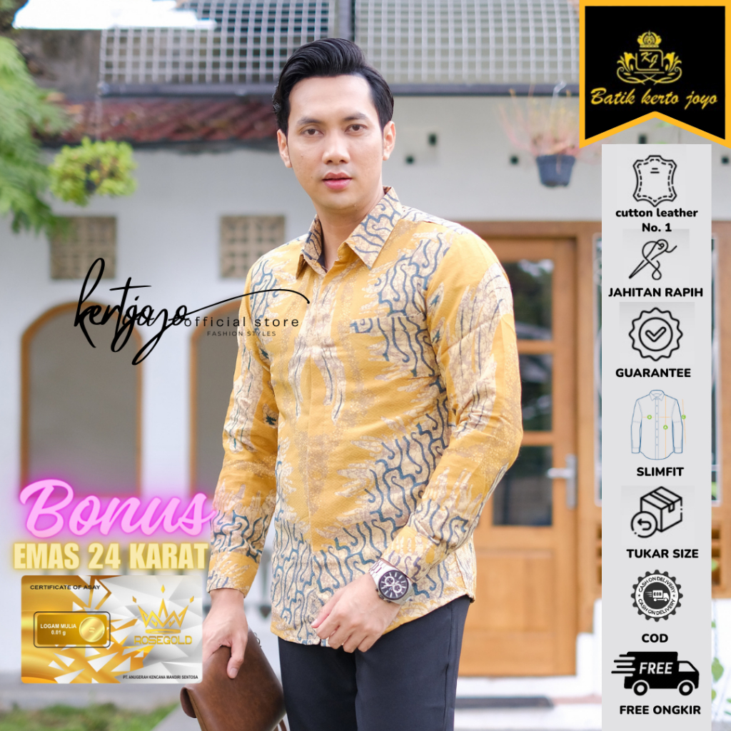 Batik pria modern slimfit Baju Batik Pria Lengan Panjang slimfit baju batik DOBBY pria MODERN premiu