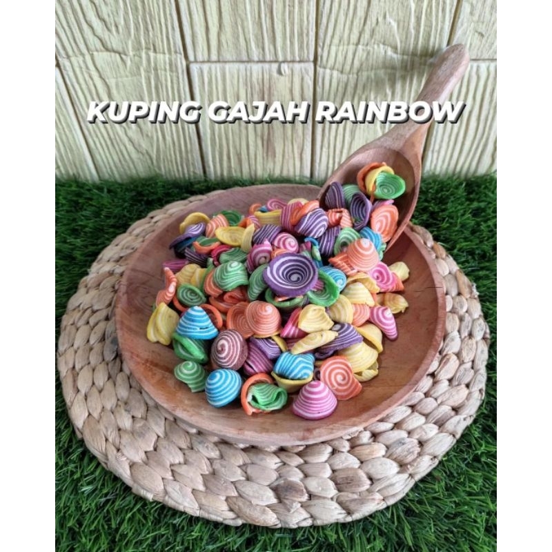 

Maknyuss1 Kuping Gajah Rainbow Mini 250Gr Kuping Gajah Pelangi Kupeng Gajah Mini Kupeng Contong