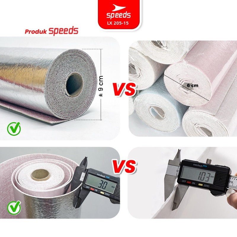 SPEEDS Wallpaper Dinding Foam Roll Motif Kain Linen Wallpaper Stiker Dinding Kamar Tidur 205-15