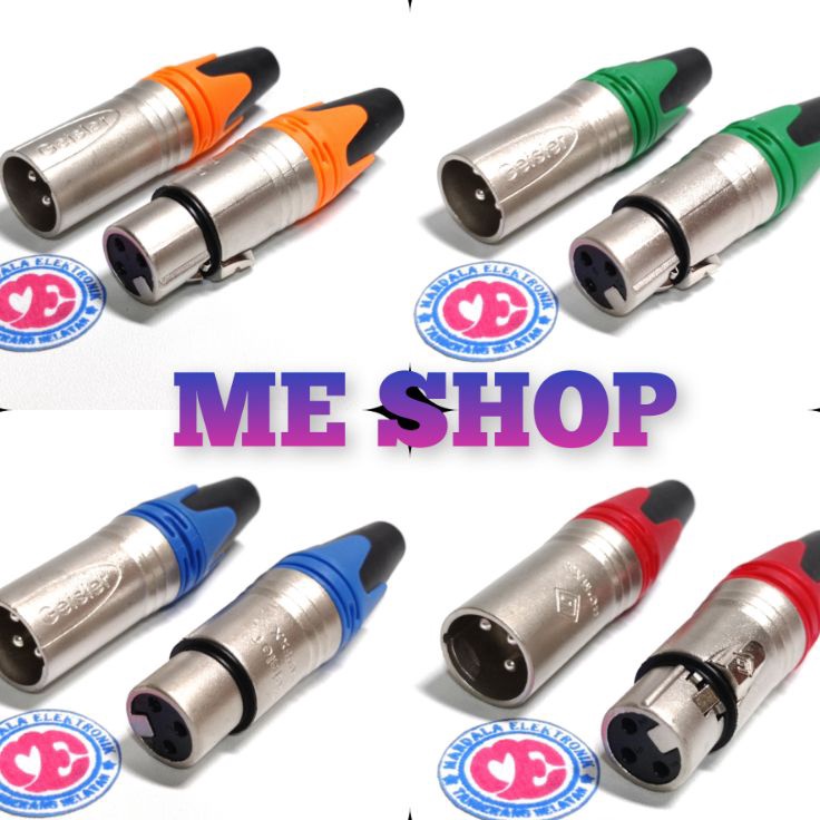 Jack mic jek canon xlr male soket canon famale harga sepasang u Produk Premium