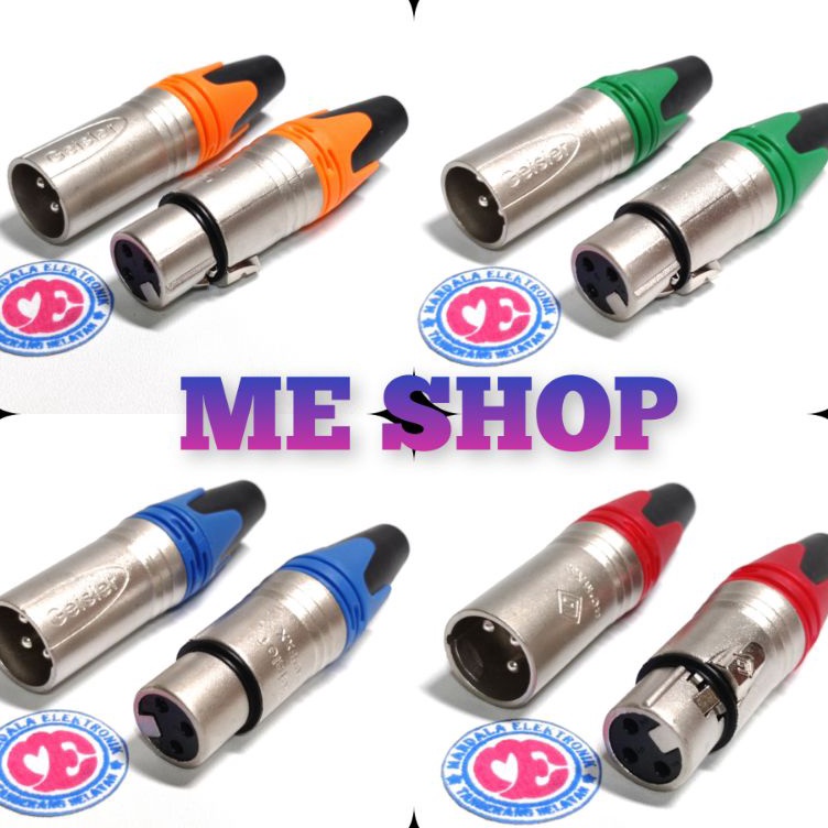 Terupdate Jack mic jek canon xlr male soket canon famale harga sepasang g Terbaru Kirim Sekarang