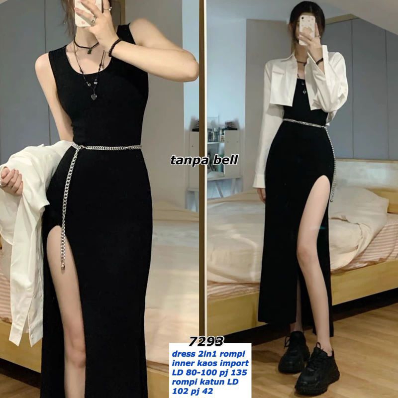 dress blazer import 7293 / gaun pesta sexy / longdress hitam
