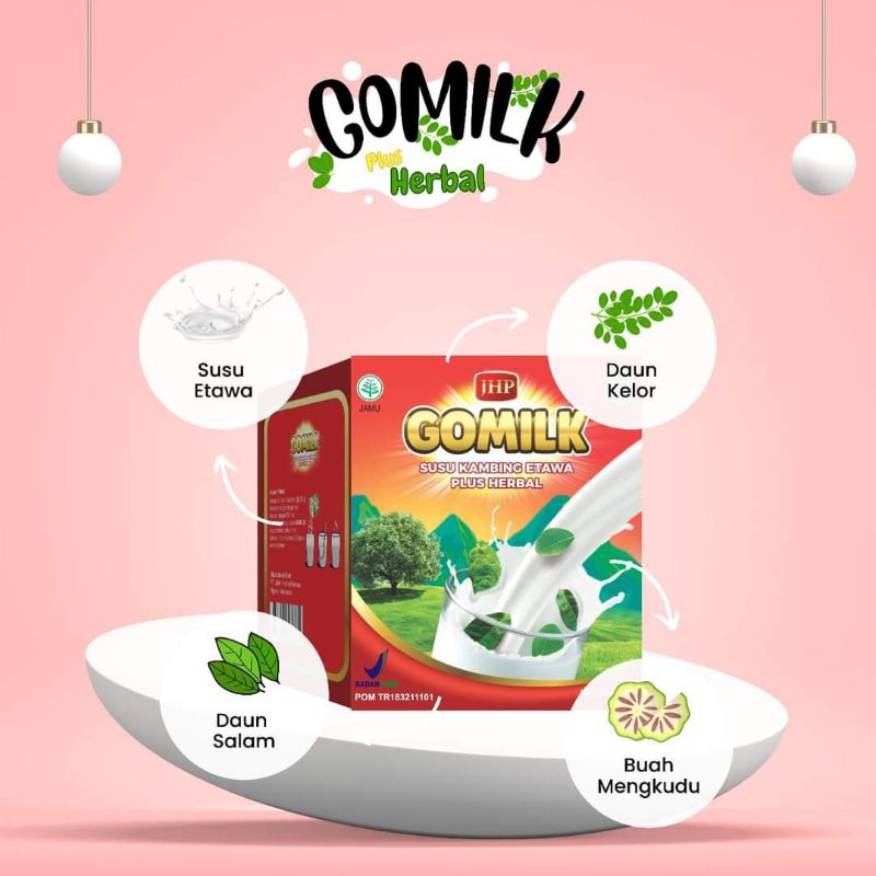 

GOMILK SACHET / 1 BOX netto 1 KG Isi 40 Sachet / GOMILK Susu Kambing Etawa Plus