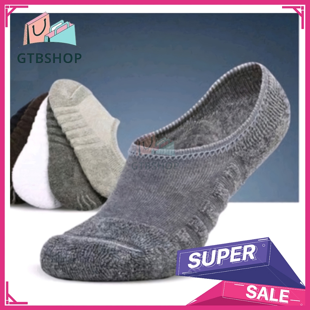 Kaos kaki hidden Pria Wanita /Kaos Kaki pendek tebal Serat Bamboo handuk /kaos kaki arang color boom