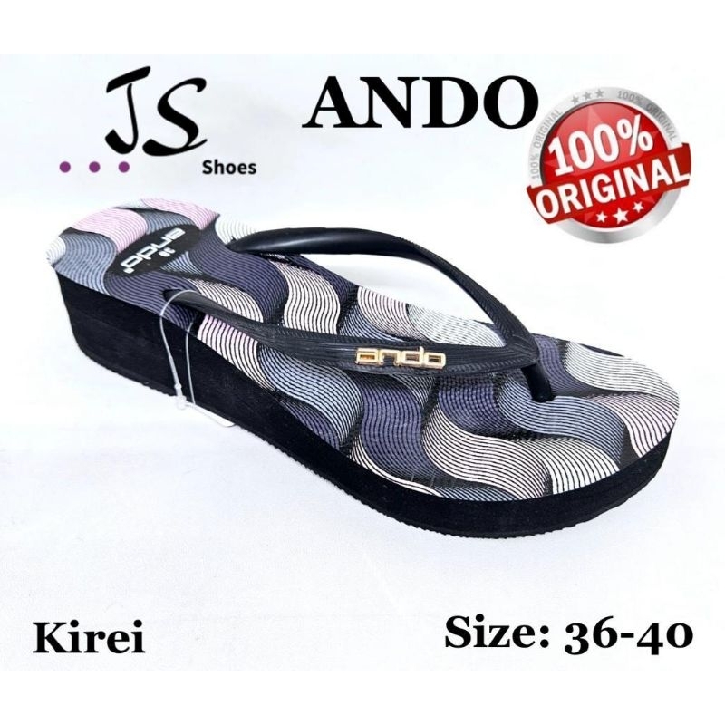 ANDO KIREI - SANDAL WEDGES SPON WANITA DEWASA MERK ANDO ORIGINAL