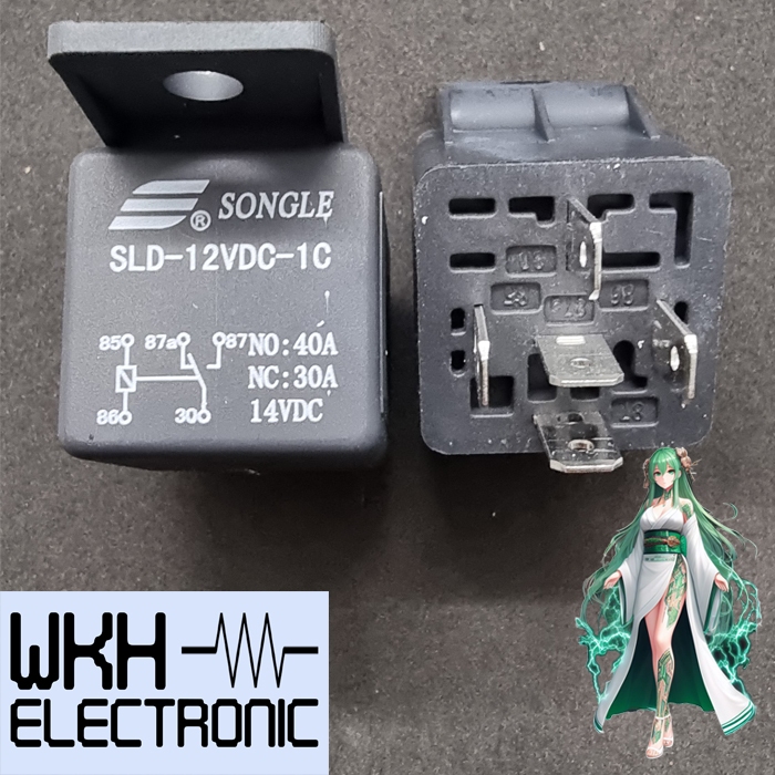 RELAY 5 KAKI 12V 30A MOBIL MOTOR PEMUTUS ARUS SLD-12VDC-1C