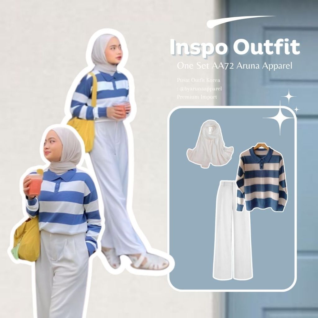 One Set 3in 1 Outfit Inspo Wanita One Set Hijab Kekinian OOTD Wanita Stylish Hijab One Set Anak Prem