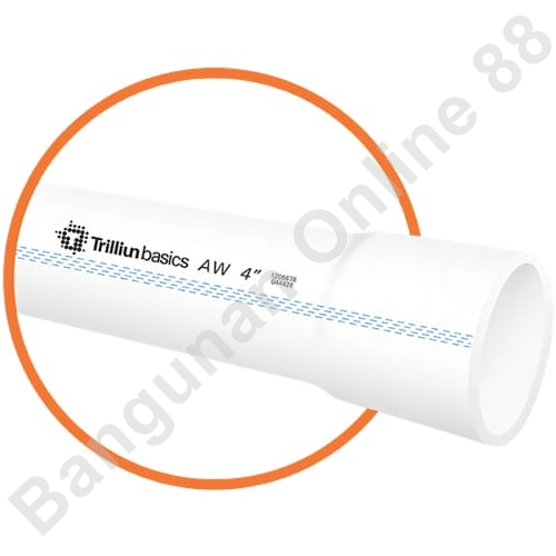 Pipa PVC AW 1/2" Trilliun Abu 4 Meter MOF