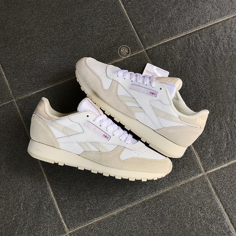 REEBOK CLASSIC CL LEATHER MU VINTAGE WHITE RED BLACK ORIGINAL