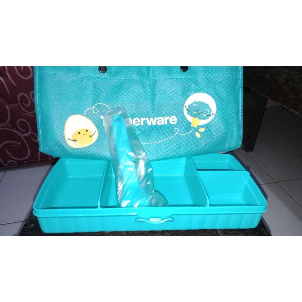 [ORIGINAL] NEW FREE TAS DAN SENDOK GARPU Lunch Keeper Rectangular Tupperware | Kotak Bekal Makan Ana