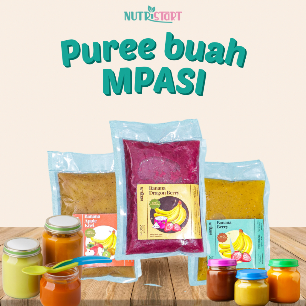 

Nutristart Puree Buah MPASI 100% Buah Asli 200 ml Tanpa Gula (Alami, Siap Saji, Snack MPASI Bayi) NutriPuree