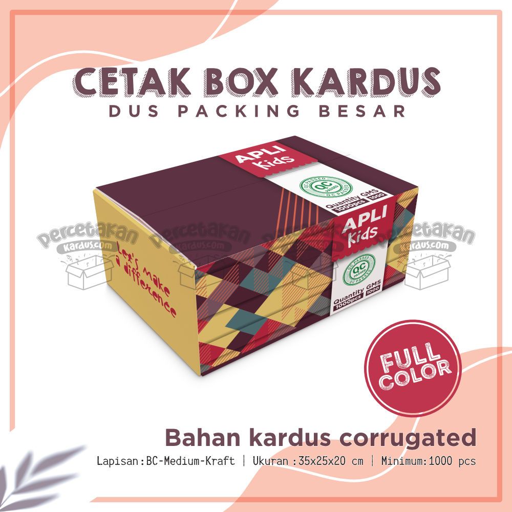 

Cetak BOX KARDUS 35x25x20 cm Full Color Free Custom Desain/Logo DUS PACKING | Kardus Besar | Box Pengiriman Jumbo