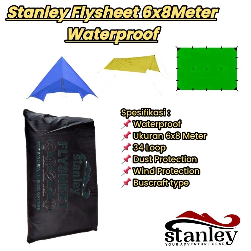 Flysheet Flyseet Jumbo Waterproof Ukuran 6x8 atau 8x6 Meter / Flysheet Pelindung Tenda / Alas Tenda