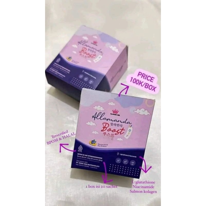 ALAMANDA BOOSTER, (Collagen Pemutih 7x lebih memutihkan)