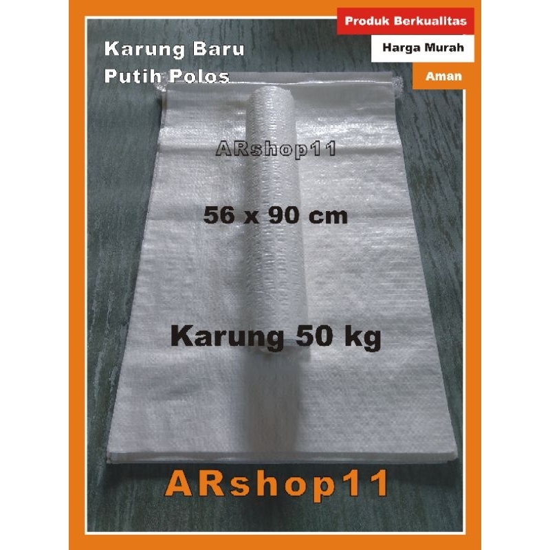 Karung Plastik , Karung Beras 50 kg , Karung Putih Polos 56×90 cm
