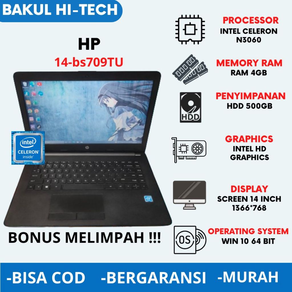 LAPTOP HP 14 SUPER SLIM MURAH SIAP PAKAI - LAPTOP HP PAKAI SSD TANPA KENDALA - LAPTOP HP TIPIS MURAH