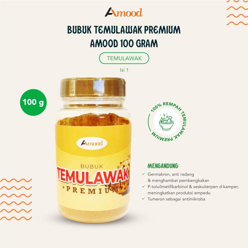 

TEMULAWAK BUBUK PREMIUM AmooD Murni 100% Tanpa Pengawet dan Campuran Healthy Foods Isi 100 Gram