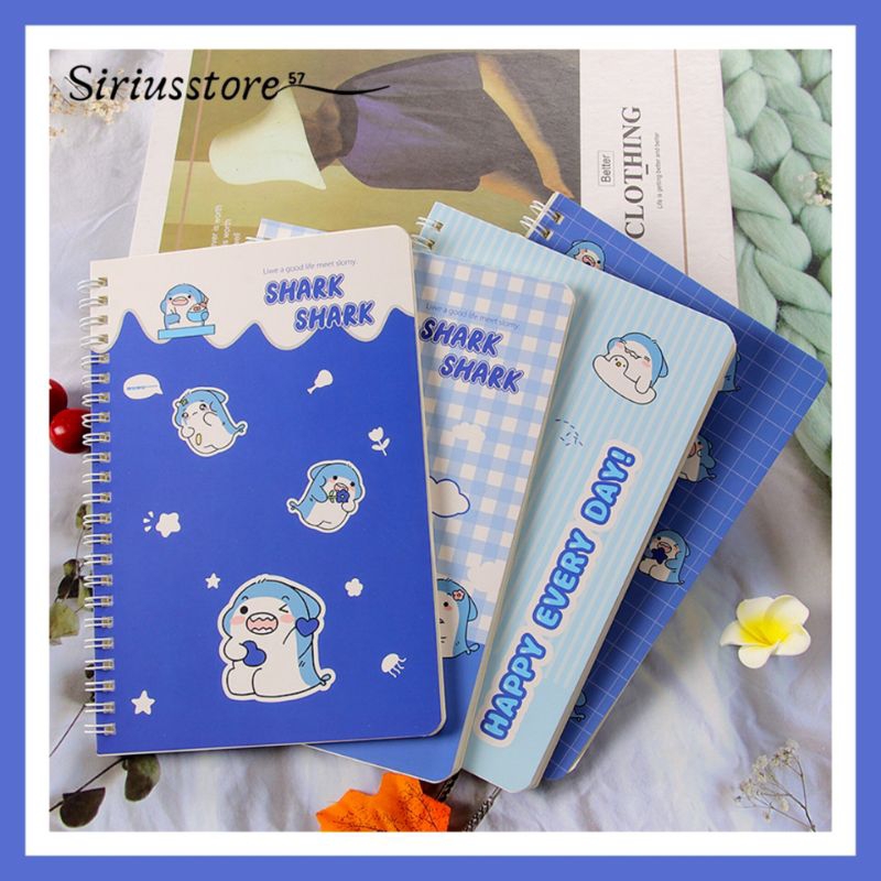 

60 Lembar Buku Tulis A5 Spiral Notebook Aesthetic Estetik Journal Motif Shark Garis Diary Planner / Buku Tulis Sekolah Dan Kantor - Blue COD Gratis Ongkir Promo Voucher