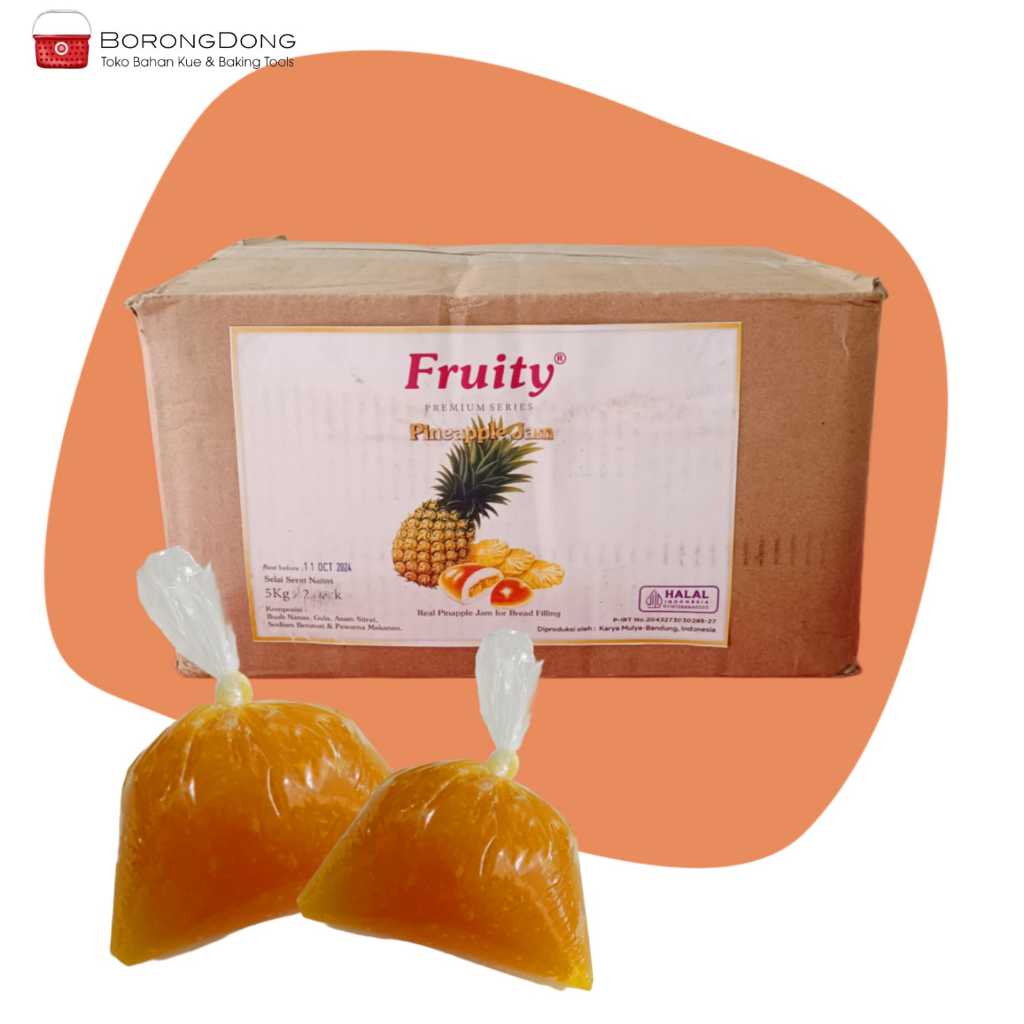 

Fruity Jam Premium - Selai Nanas Serat (Repack 250g) / Filling Roti / Selai Bolu Gulung