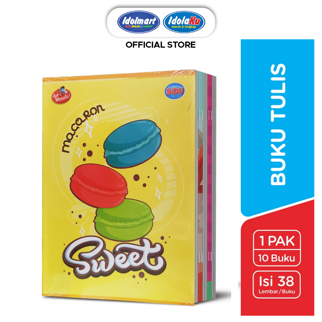 

IDOLAKU Buku Tulis SIDU isi 38 Lembar 1 Pack Isi 10 Buku Sinar Dunia