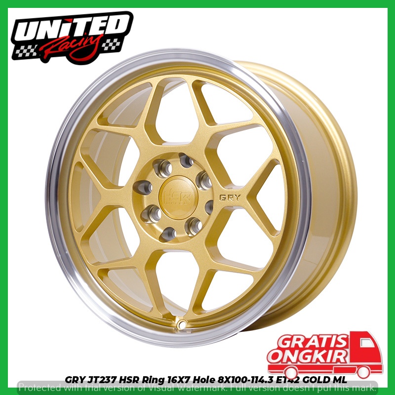 VELG RACING RING 16 HSR GRY GILD LIST CHROME R16 VELAK UNTUK AVANZA XENIA JAZZ YARIS