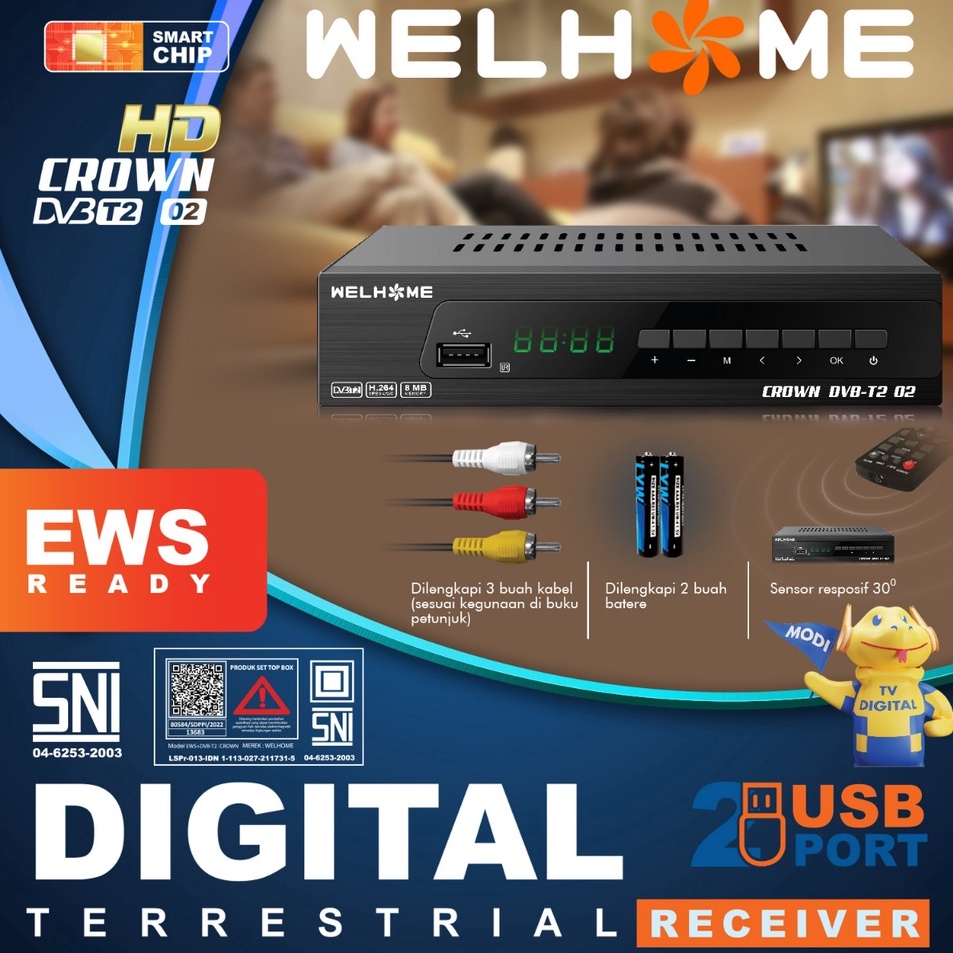Ic Welhome Set Top Box Crown HD TV Digital Matrix  DVB T2 1  DVB T2 1