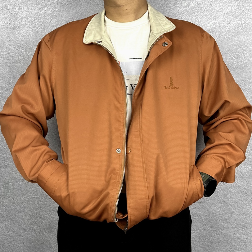 Jaket Casual Vintage Harrington Tracktop - Paviano Brown