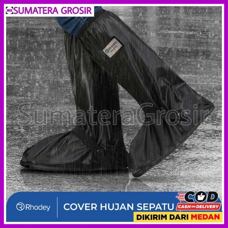 Rhodey Jas Hujan Sepatu Anti Air Shoes Cover PVC Zipper Dengan Reflektor Cahaya - H-212 - Jas Hujan 