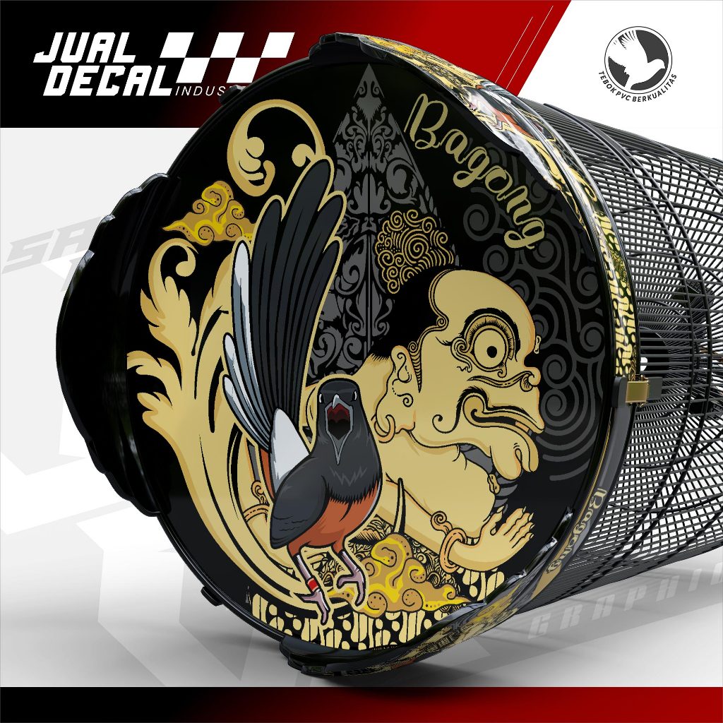 Stiker Sangkar Murai Custom PUNAKAWAN WAYANG BAGONG Decal Tebok Anis Kacer Variasi