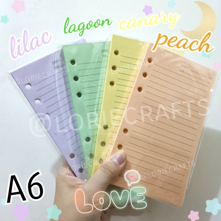 

LC Loose Leaf A6 1gsm 7gsm gsm Grid Dot Kotak Titik Garis Putih Warna