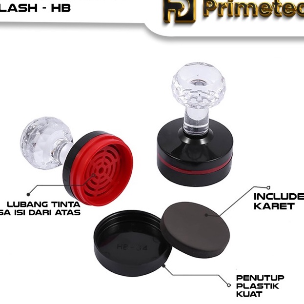 

Teatas Gagang Stempel Flash HB BISA COD Bulat Persegi Akrelik