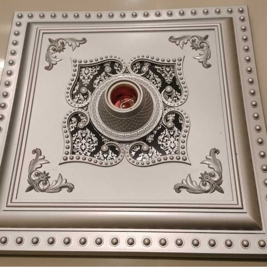Fiting Hias plafon Gypsum 30 cm ornamen plafon gypsum PVC/GRC fiting dekorasi plafon-Fiting lampu