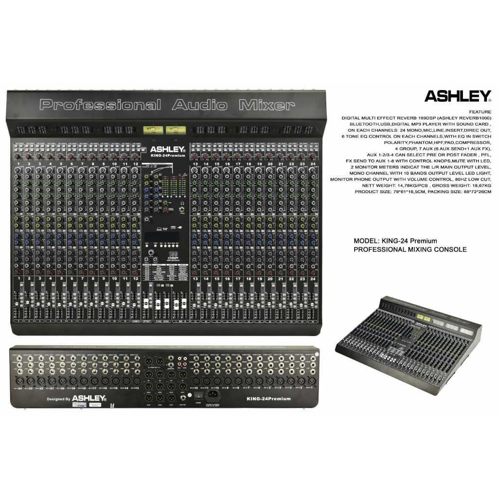 Mixer Analog Ashley KING 24 PREMIUM / KING24 PREMIUM - 24 channel