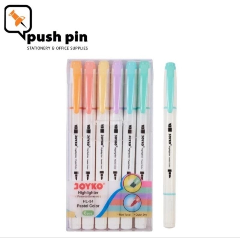 

Joyko Highlighter HL-54 Isi 6set Warna Pastel