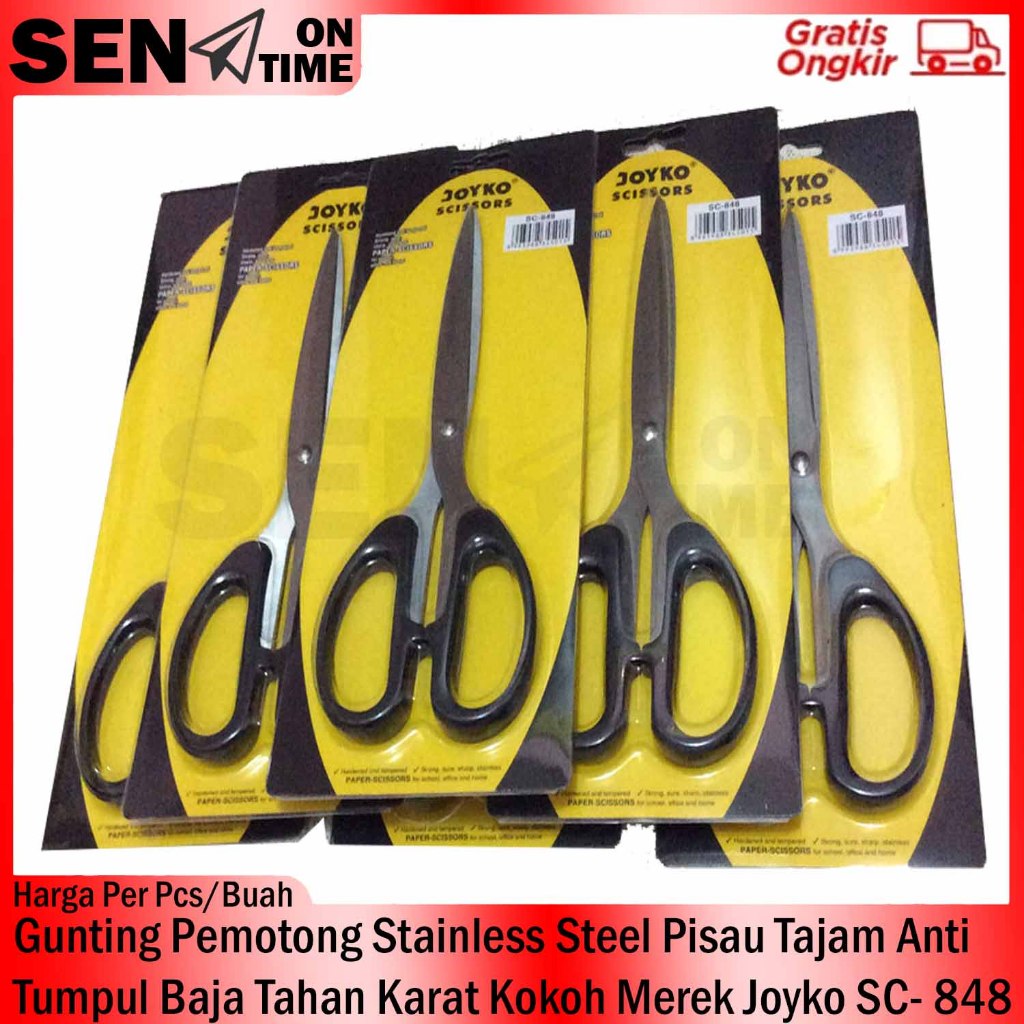 

GUNTING BESAR SERBAGUNA JOYKO SC-848 GAGANG HANDLE PLASTIK PELASTIK POTONG PEMOTONG KERTAS BAJA HITAM KAIN MULTIFUNGSI CUTTING BLADE TAJAM TAJEM DAPUR SEKOLAH RUMAH KANTOR STAINLES STAINLIS STENLES STENLIS ANTI KARAT
