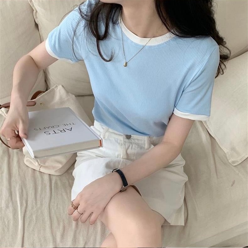Baju Kaos Polos Lengan Pendek Wanita Baju Atasan Cewek Simple Polos